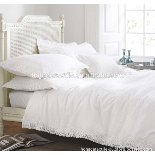 300TC Cotton lace latest with ziper style duvet cover sets